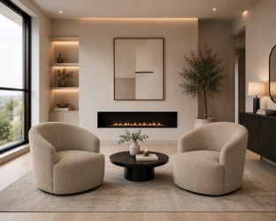 Taupe Boucle Swivel Accent Chairs Set of 2