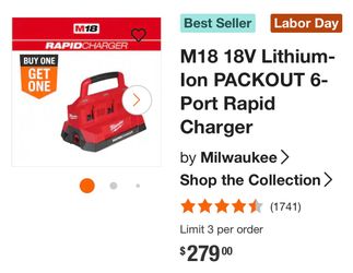 Milwaukee pack out 6 port charger