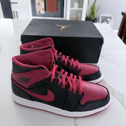 Men Size-9 Jordan 1 Mid (Alternate Bred ) DQ846-060 Bl/Fire-Red/White 2022