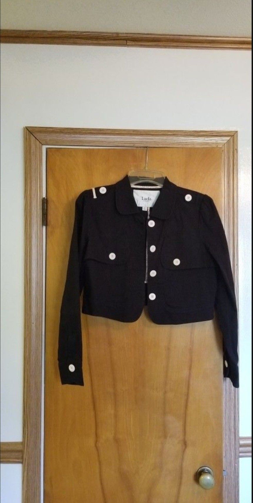 Designer Luella Bartley For Target Ltd Edition Well Made Black Denim Cropped Jacket Like New Size XL