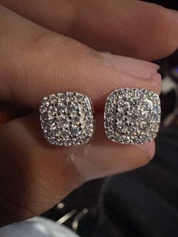 Square moissanite earrings