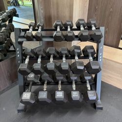 Dumbbell Sets 550 lb and Heavy Duty Rack, 5 to 40lb