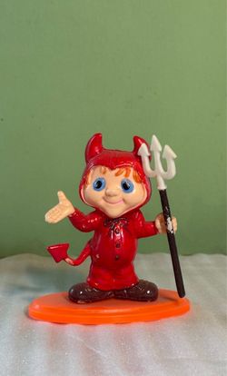 Vintage Halloween Plastic Little Red Devil