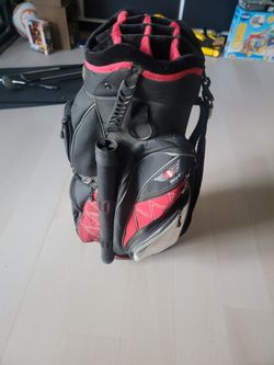 ZEVO Cart Golf Bag 14 Way Black White and Red