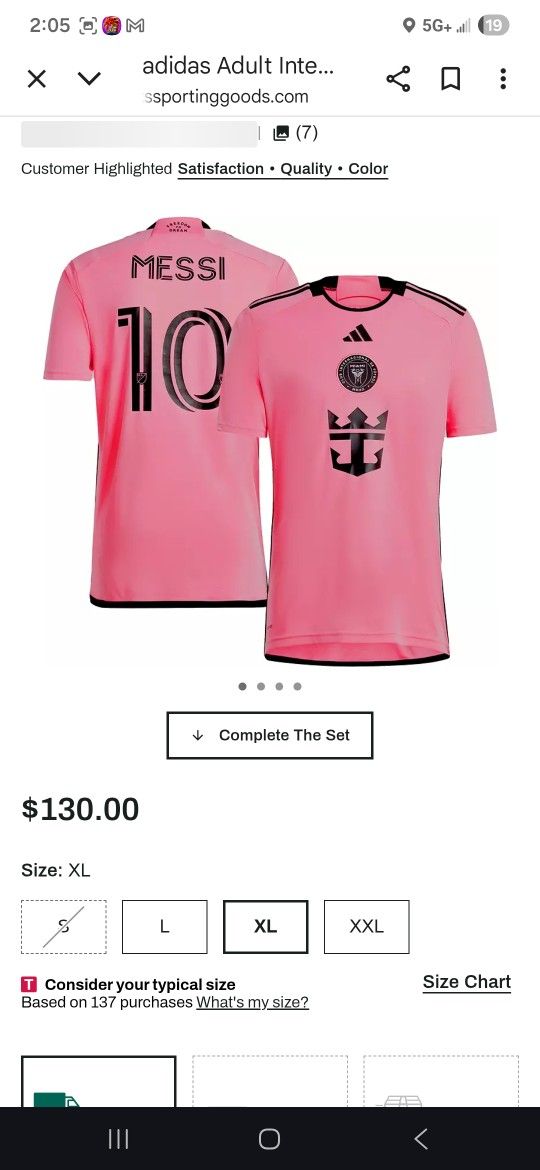 ADIDAS MESSI PINK JERSEY- NEW WITH TAGS