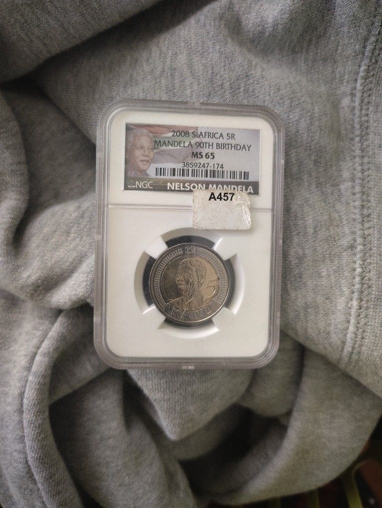 2008 S Africa 5R Mandela 90th Birthday Coin