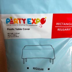 Disposable Plastic Table Covers Baby Blue And Pink 