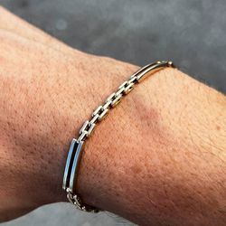 14k yellow gold solid links 7.5 inches bracelet 9.9 grams