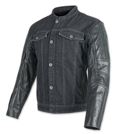 Band of Brothers Leather and Denim Jacket (Black)