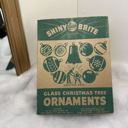 Vintage Shiny Brite Box w/6 Ornaments 