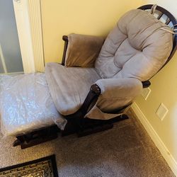 Angel Line Windsor Glider and Ottoman, Espresso Finish with Chocolate Cushions 