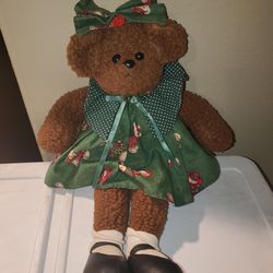 Vintage 1997 ANCO teddy in green dress