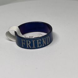 Solid Blue Stainless Steel Friend Ring 