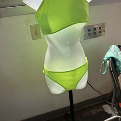 Brand new bright, green, two-piece size small cash only