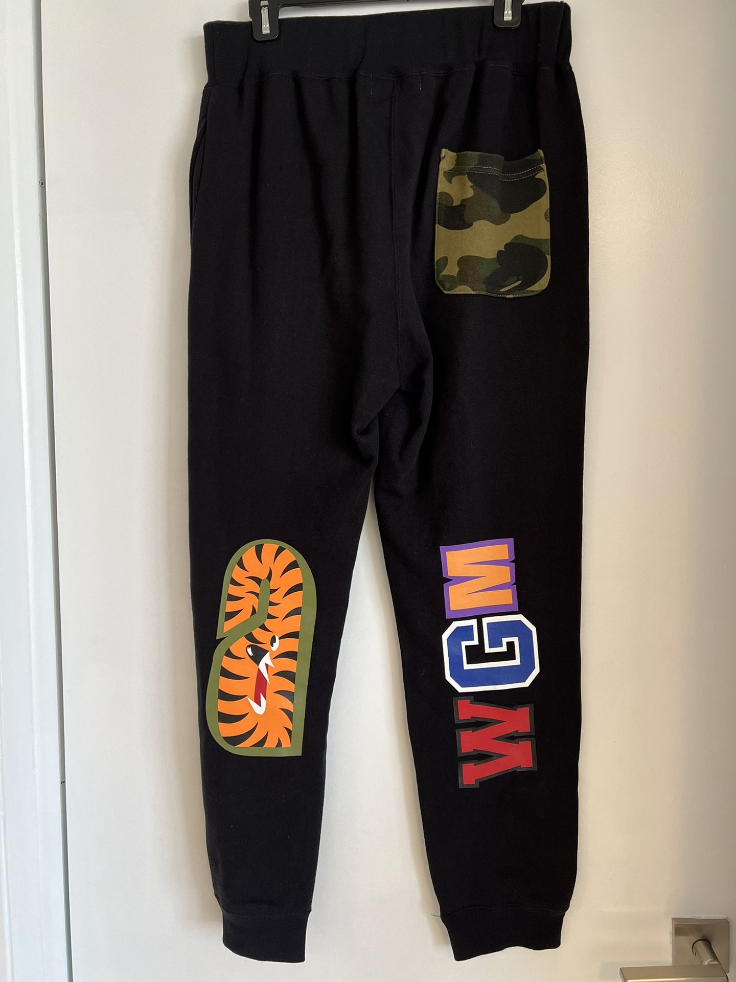 Authentic BAPE ABC Camo Shark Sweat Pants, Size L