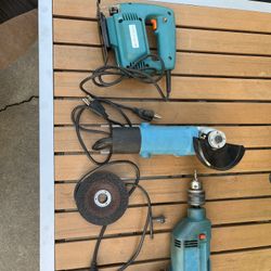 Power Tools- Jig Saw, Grinder, And Drill 