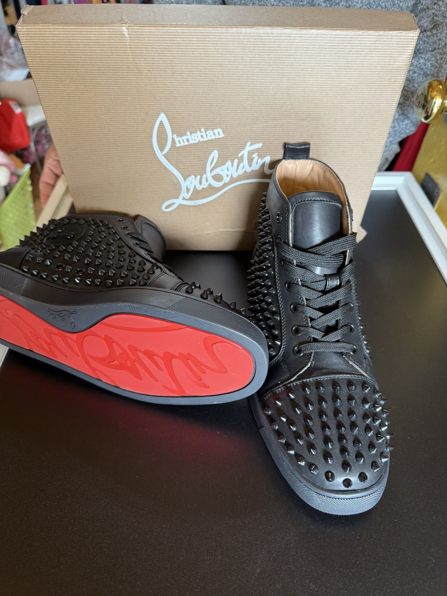 LOUIS JUNIOR SPIKES FLAT VEAU VELOURS