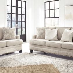 Claredon Linen Living Room Set (Sofa, loveseat, Sectional options