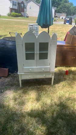 White Antique China Closet