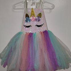 Toddler Girls Unicorn Dress Costume