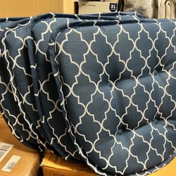 Set Of Blue And White Non Skid Seat Pads