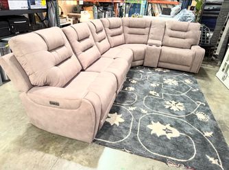 6 Piece Curved Power Recliner Sofa