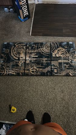 Blue &Gold image canvas x3