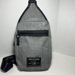 True Religion Crossbody Bags for Women & Men, Sling Bag One Size, Grey