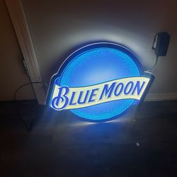 Beer Sign Blue Moon Led New Condition