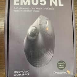 ProtoArc EM05 NL Vertical ERGONOMIC Wireless Blue Trackball Rechargeable Mouse
