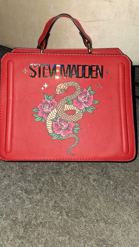 Steve Madden Red Faux Leather Hand Bag