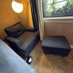 Black Chair And Ottoman 