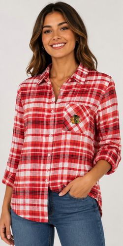 NWT Chicago Blackhawks Concepts Sport Women’s Flannel Button Up Large L