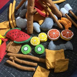 Kids Plush Felt Play Campfire Playset 