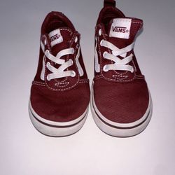 Vans Low Tops Elastic Lace No Tie Maroon Size 9