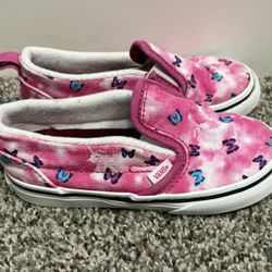 Vans Classic Slip On Toddler Pink Butterfly Size 8c