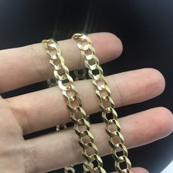 Gold Chain Cuban Solid 14K New
