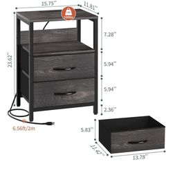 Nightstand with Charging Station , 2 Table