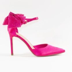 PINK SPARKLY BOW HEELS
