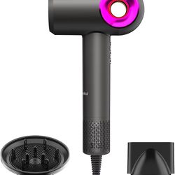 Hair Dryer, High-Speed Ionic Low Noise Blow Dryer with Diffuser for Fast Drying, Professional 504 Millions Negative Ionic Thermo-Control Hairdryer