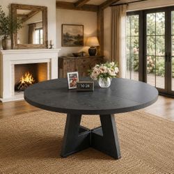 47 Inches Black Dining Room Table with Wooden Base. NO CHAIRS!!!