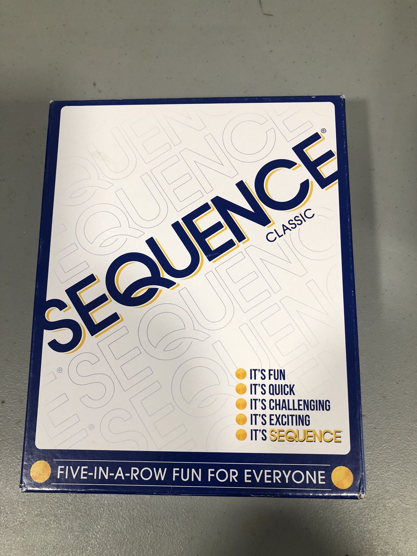 SEQUENCE: A classic strategy board game with a folding board and 135 chips.