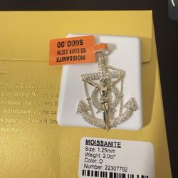 Mariner Pendant GRA Moissanite 925 Sterling Silver  2CT