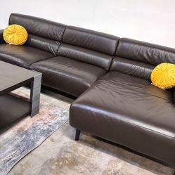 Landry 2pc Contemporary Italian Leather Sectional Sofa