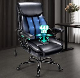 Ergonomic Office Chair with Airbag Lumbar Support & Armrest, 90°-160° Recline Rolling Chair 440lb Capacity, Executive Office Desk Chairs Breathable Le