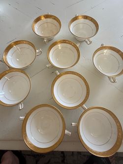 Set of 9 Minton H1325 fine bone china two-handle cream soup bowl
