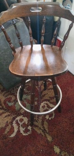 Bar Stool Or Kitchen Stool Pre 1980s Country Style Stain Wood