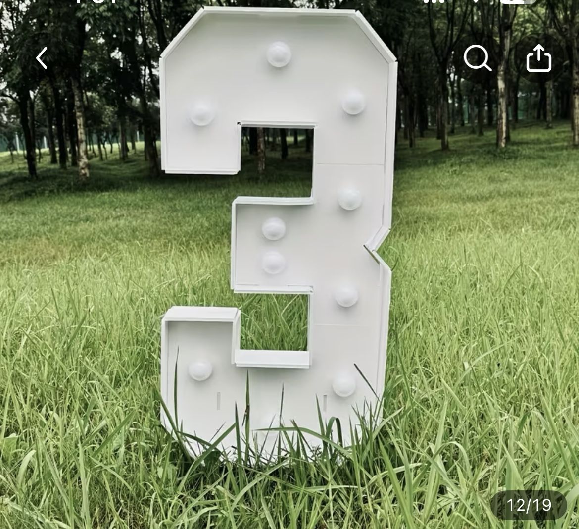 Lighted "3" Sign