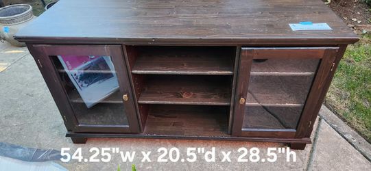 Solid Pine Entertainment Cabinet 
54.25"w x 20.5"d x 28.5"h
