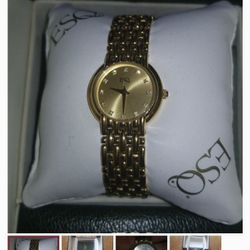 Ladies gold/diamond ESQ watch